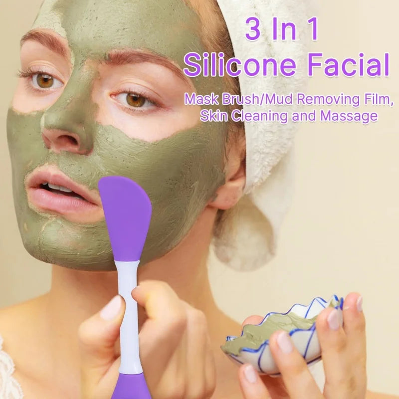 Espátula 3 em 1 de silicone para skincare