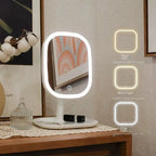 Espelho ajustável de mesa com LED