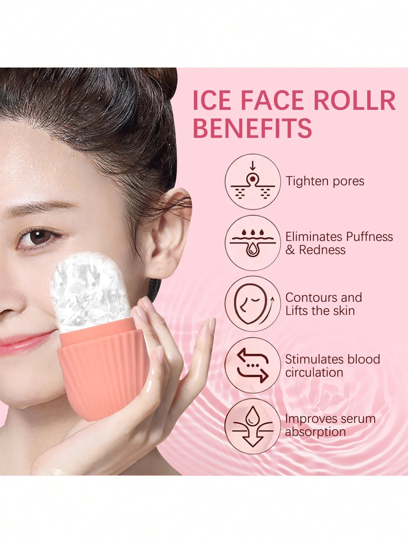 Rolo de gelo para acne luz da pele