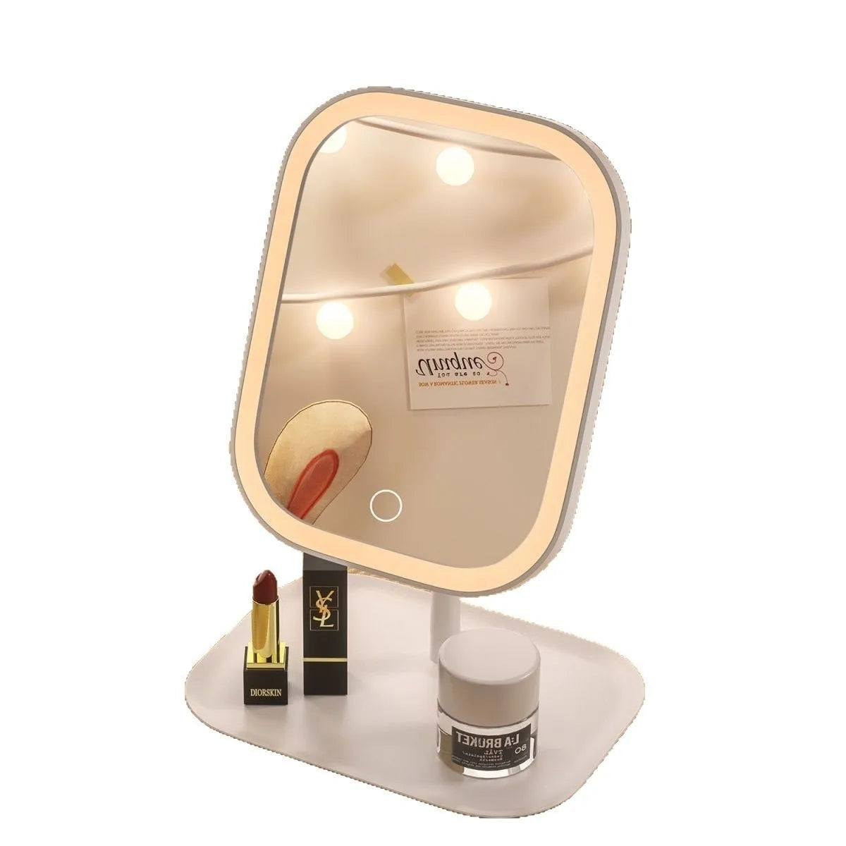 Espelho ajustável de mesa com LED