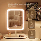 Espelho ajustável de mesa com LED