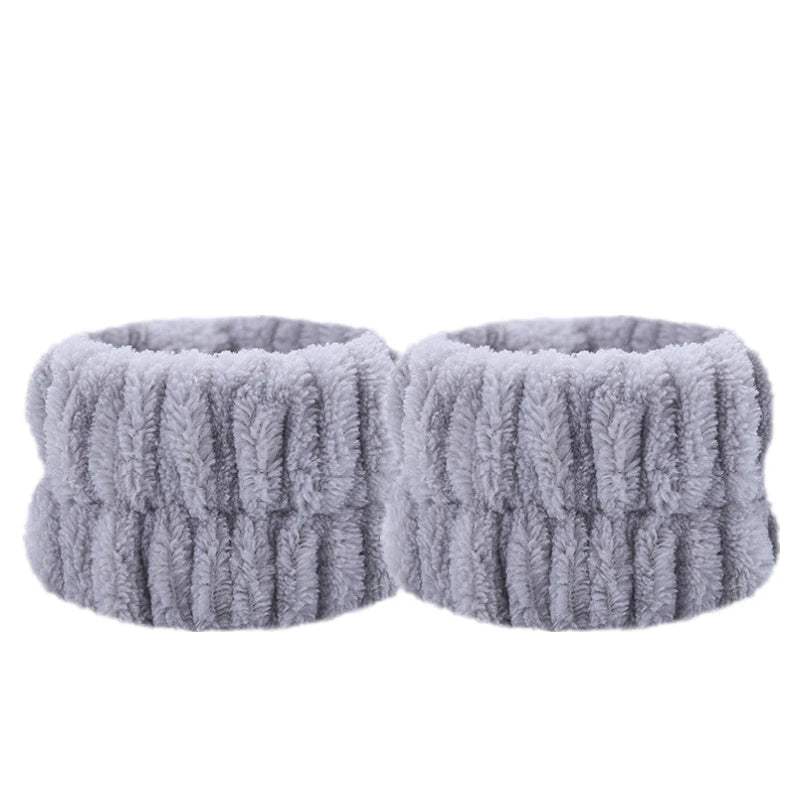 Pulseiras de microfibra macia para skincare